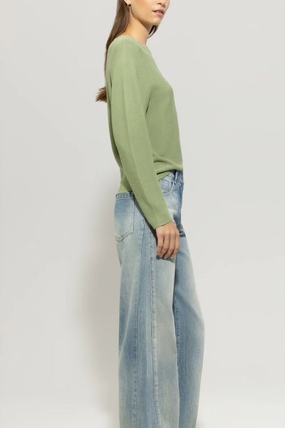 Left-Structure Sweater in Easy Green