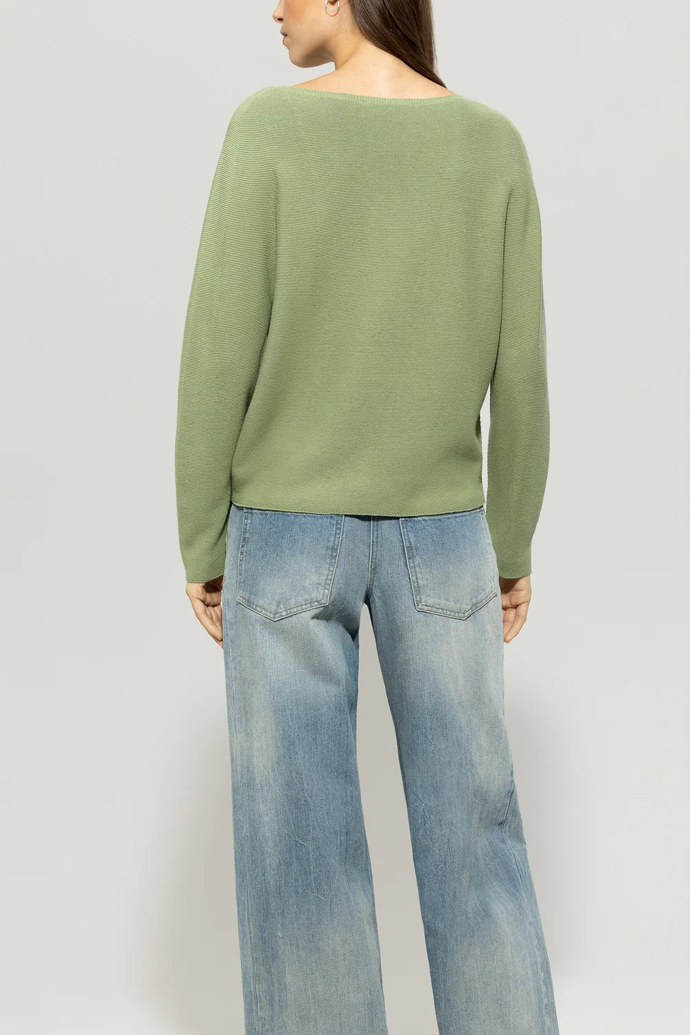 Left-Structure Sweater in Easy Green