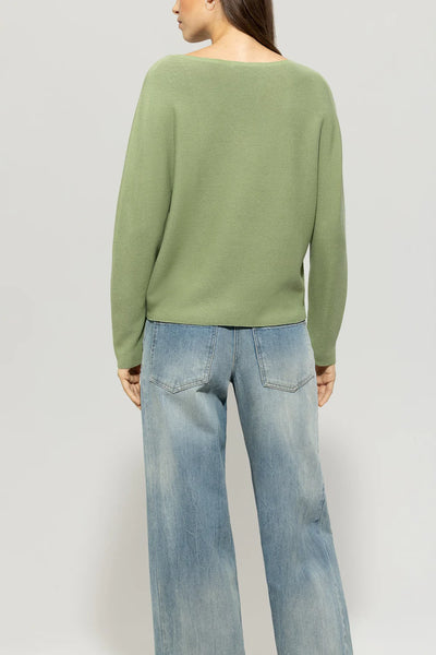 Left-Structure Sweater in Easy Green