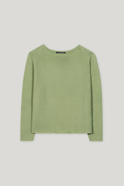 Left-Structure Sweater in Easy Green
