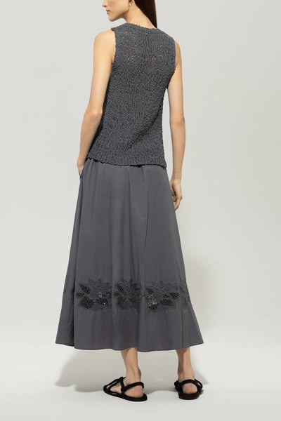 Bouclé Knitted Top in Cool Gray