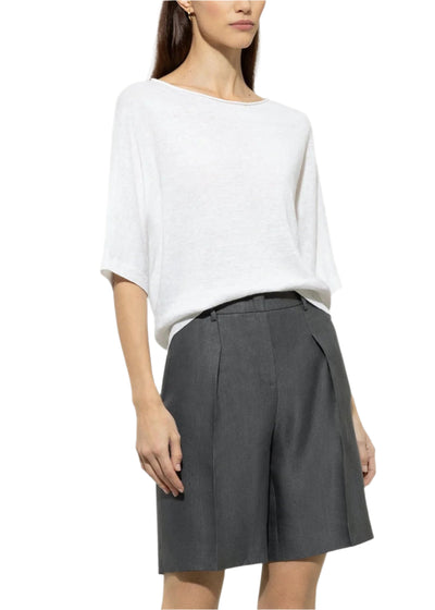 Linen Sweater in Bleached White