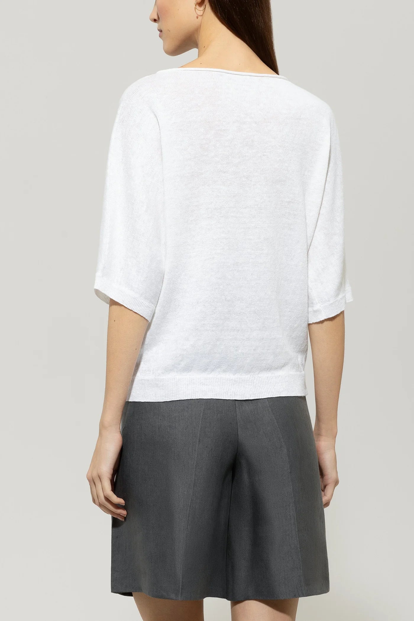 Linen Sweater in Bleached White