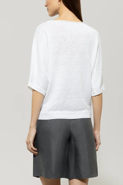 Linen Sweater in Bleached White