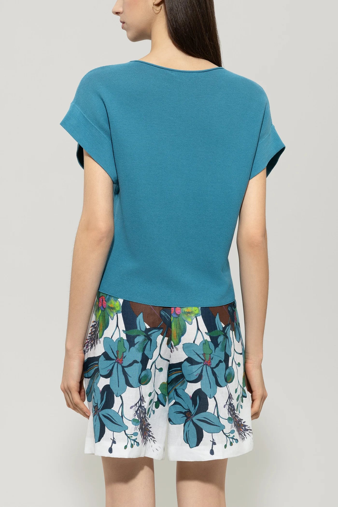 Left Structure Sweater in Turquoise