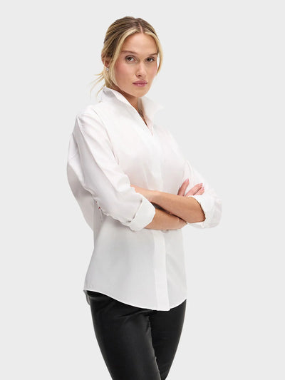Signature: Pique-A-Boo Blouse in white