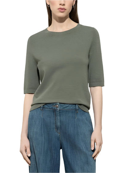 Fine Knit Sweater in Cool Khaki