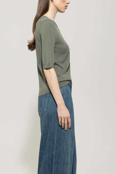 Fine Knit Sweater in Cool Khaki