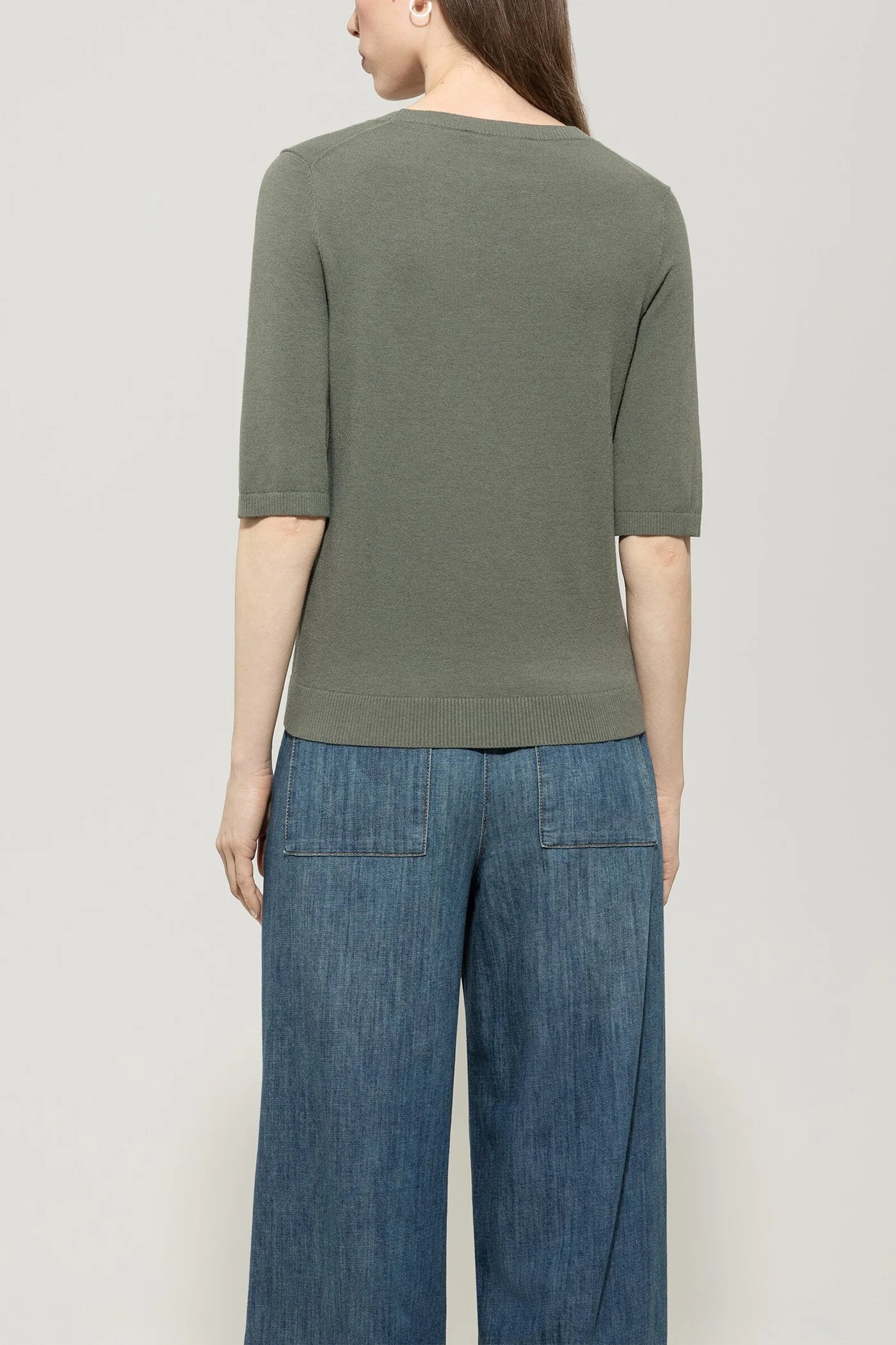Fine Knit Sweater in Cool Khaki