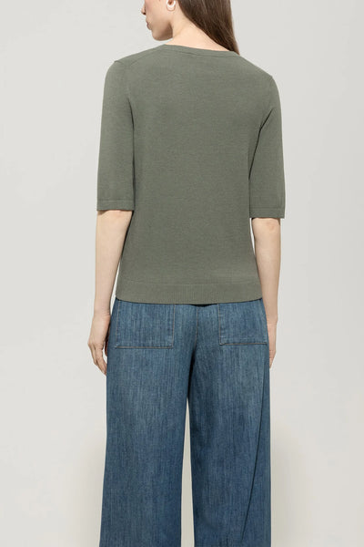 Fine Knit Sweater in Cool Khaki