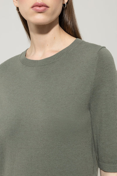 Fine Knit Sweater in Cool Khaki
