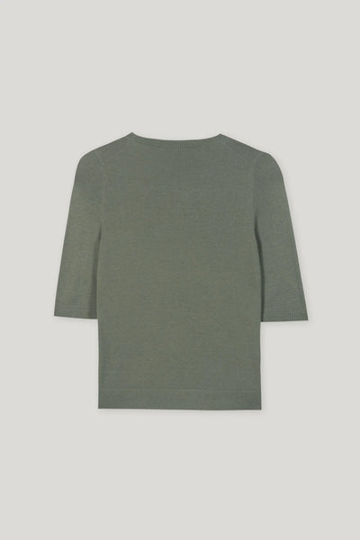 Fine Knit Sweater in Cool Khaki