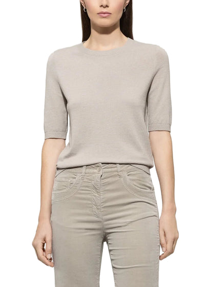 Fine Knit Sweater in Oyster