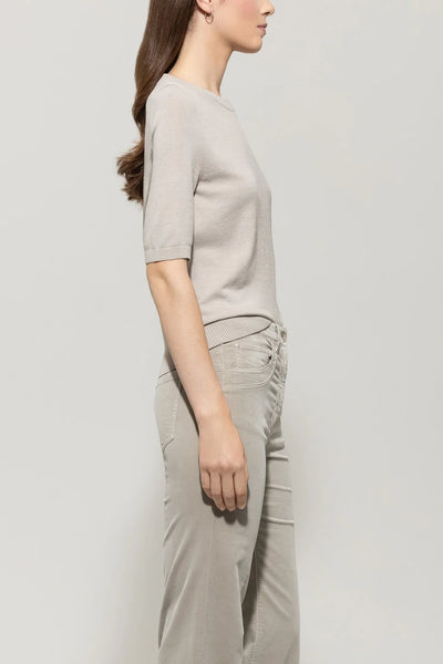 Fine Knit Sweater in Oyster