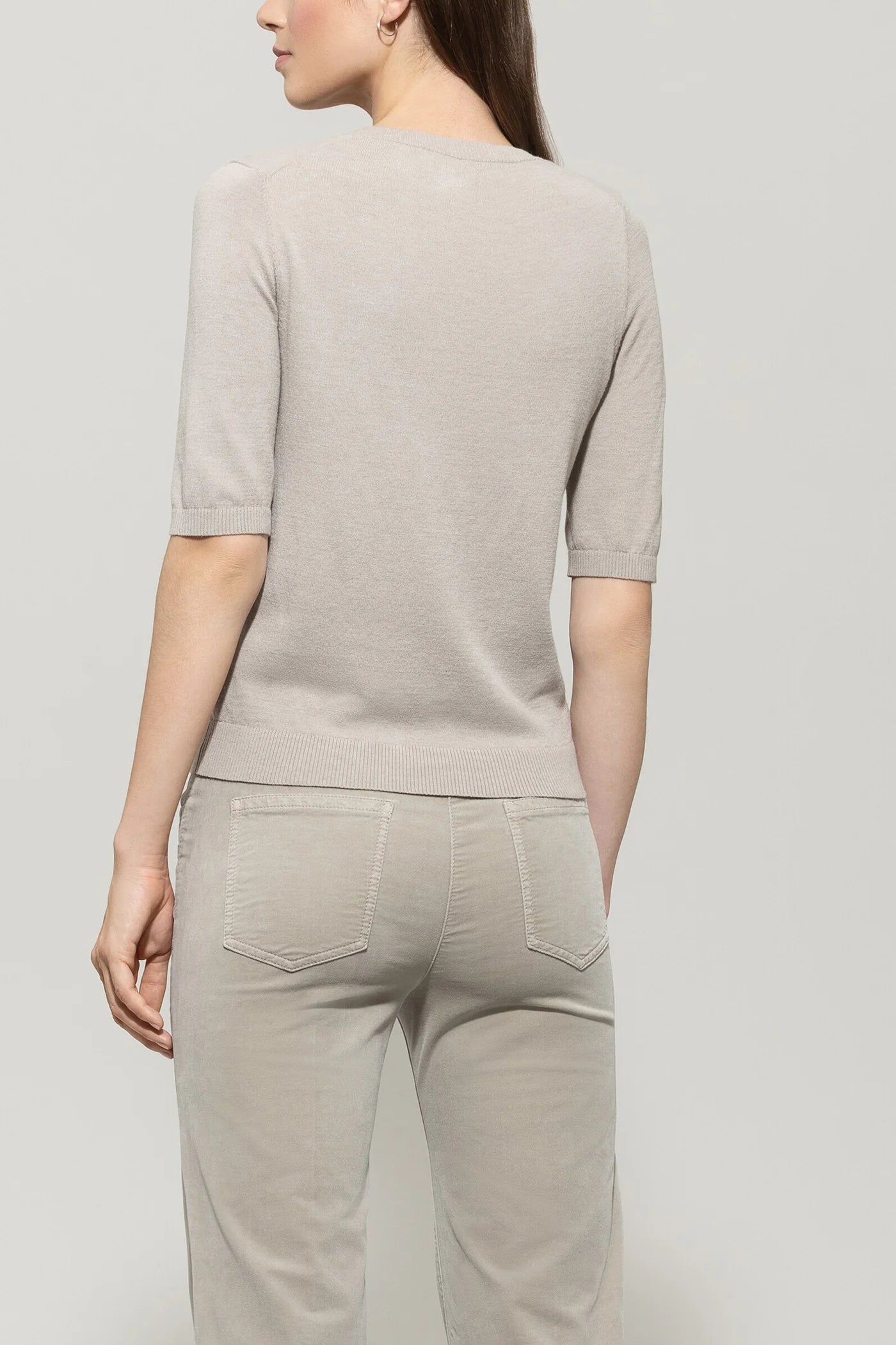 Fine Knit Sweater in Oyster
