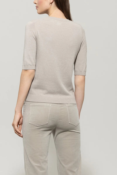 Fine Knit Sweater in Oyster