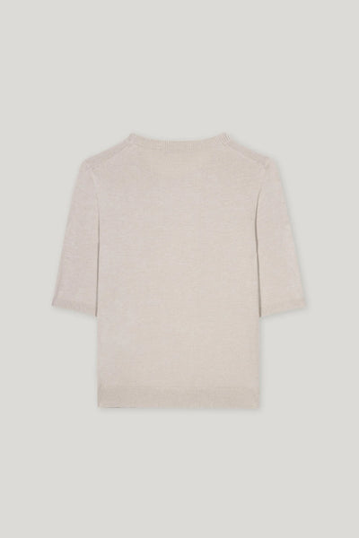 Fine Knit Sweater in Oyster