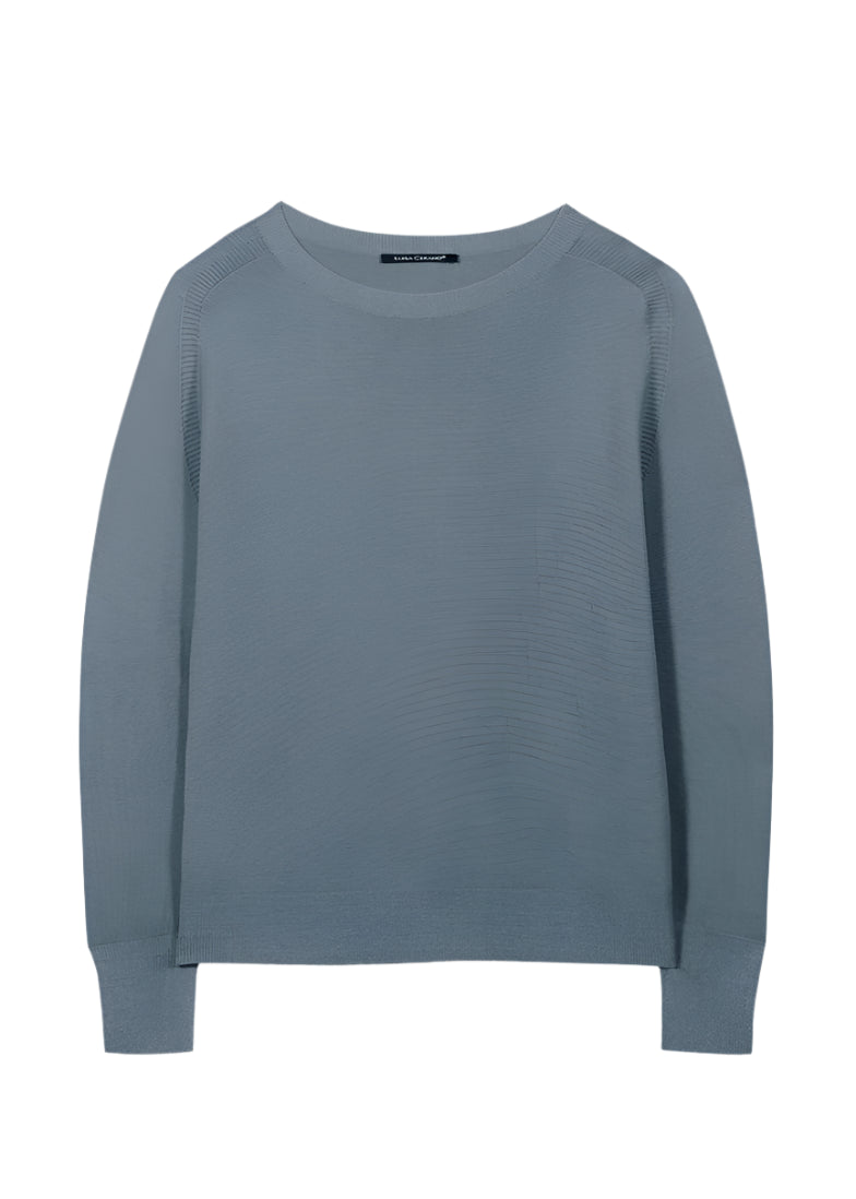 Seamless Sweater in Greyish Blue