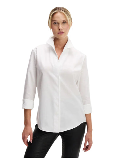 Signature: Pique-A-Boo Blouse in white