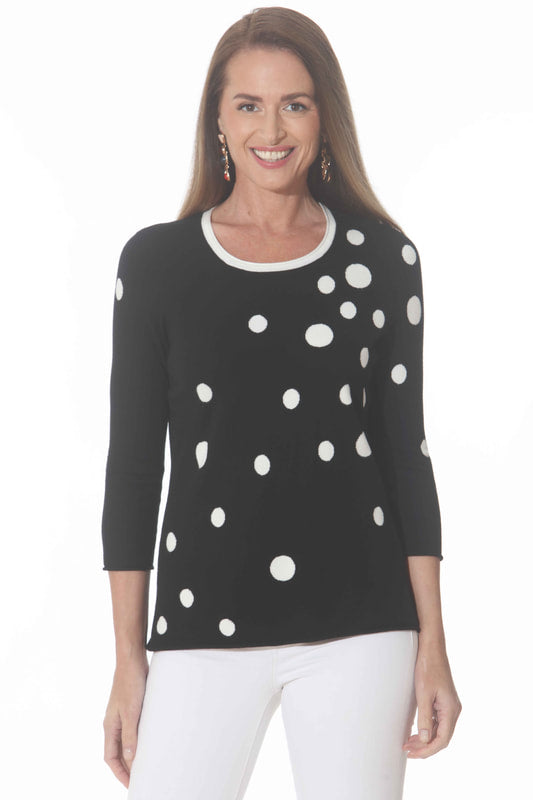Multi Dot Top in Black/White