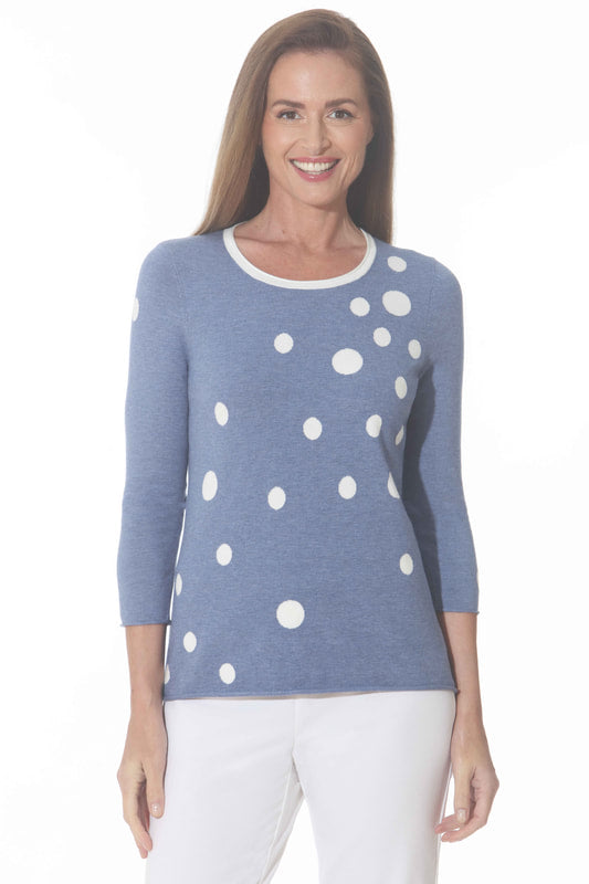 Multi Dot Top - Blue/White