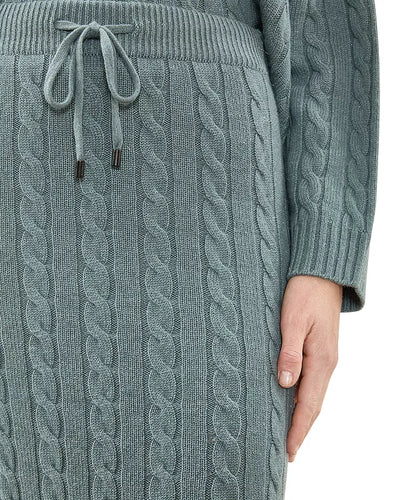 Tricot Sweater Knit Midi Skirt - Green Zinc