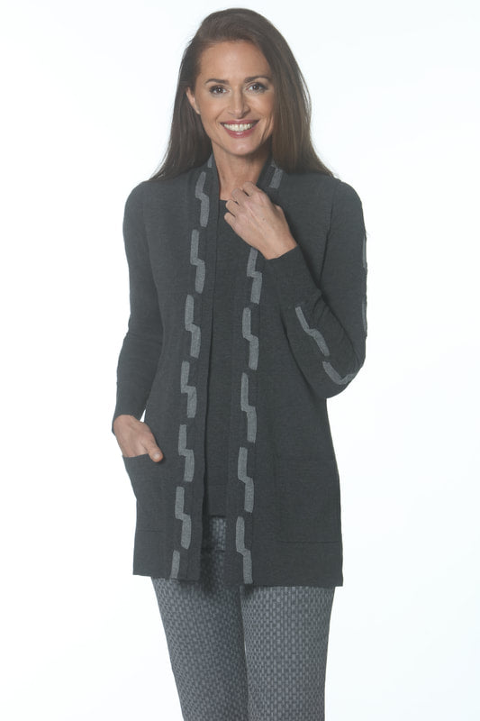 Cabled Vest - Charcoal/Grey