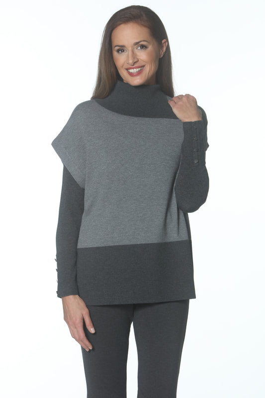 Colorblock Pullover - Grey/Charcoal