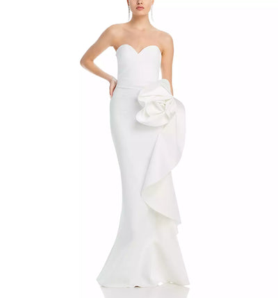 Ethane Rosette Gown in White