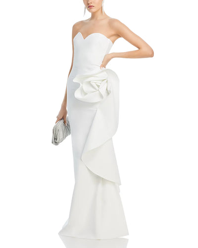 Ethane Rosette Gown in White