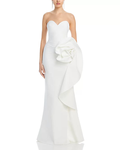 Ethane Rosette Gown in White