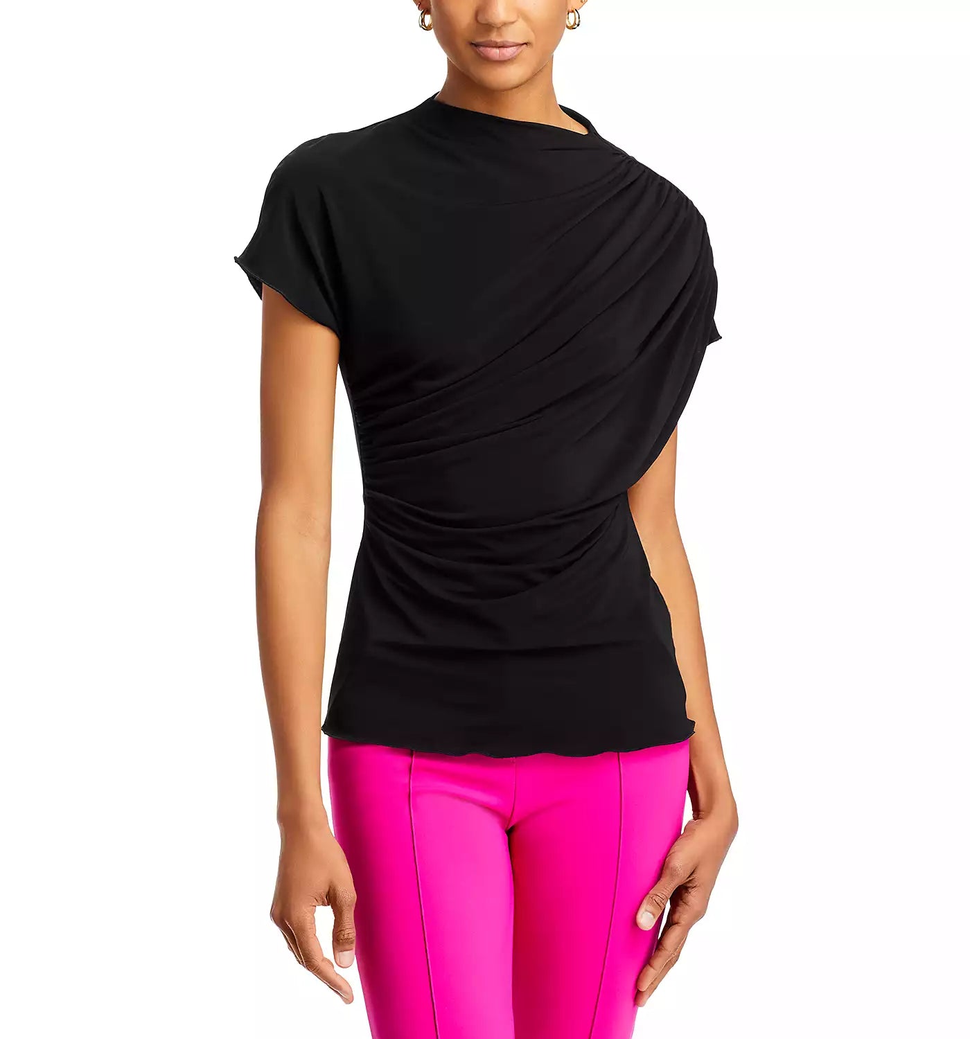 Dotta Crepe Jersey Blouse in Nero