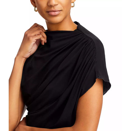 Dotta Crepe Jersey Blouse in Nero