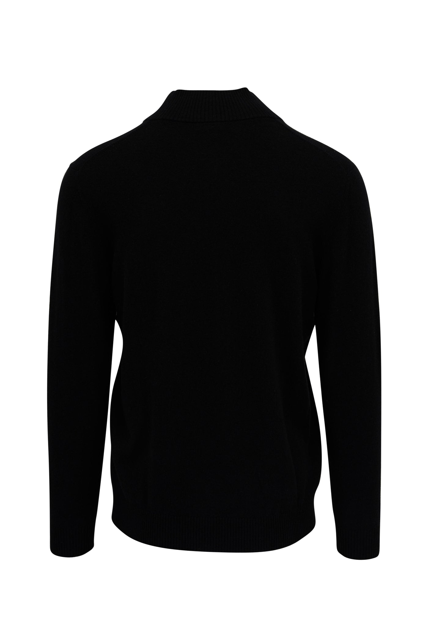 Men's Suede Trim Quarter Zip Mock in Black