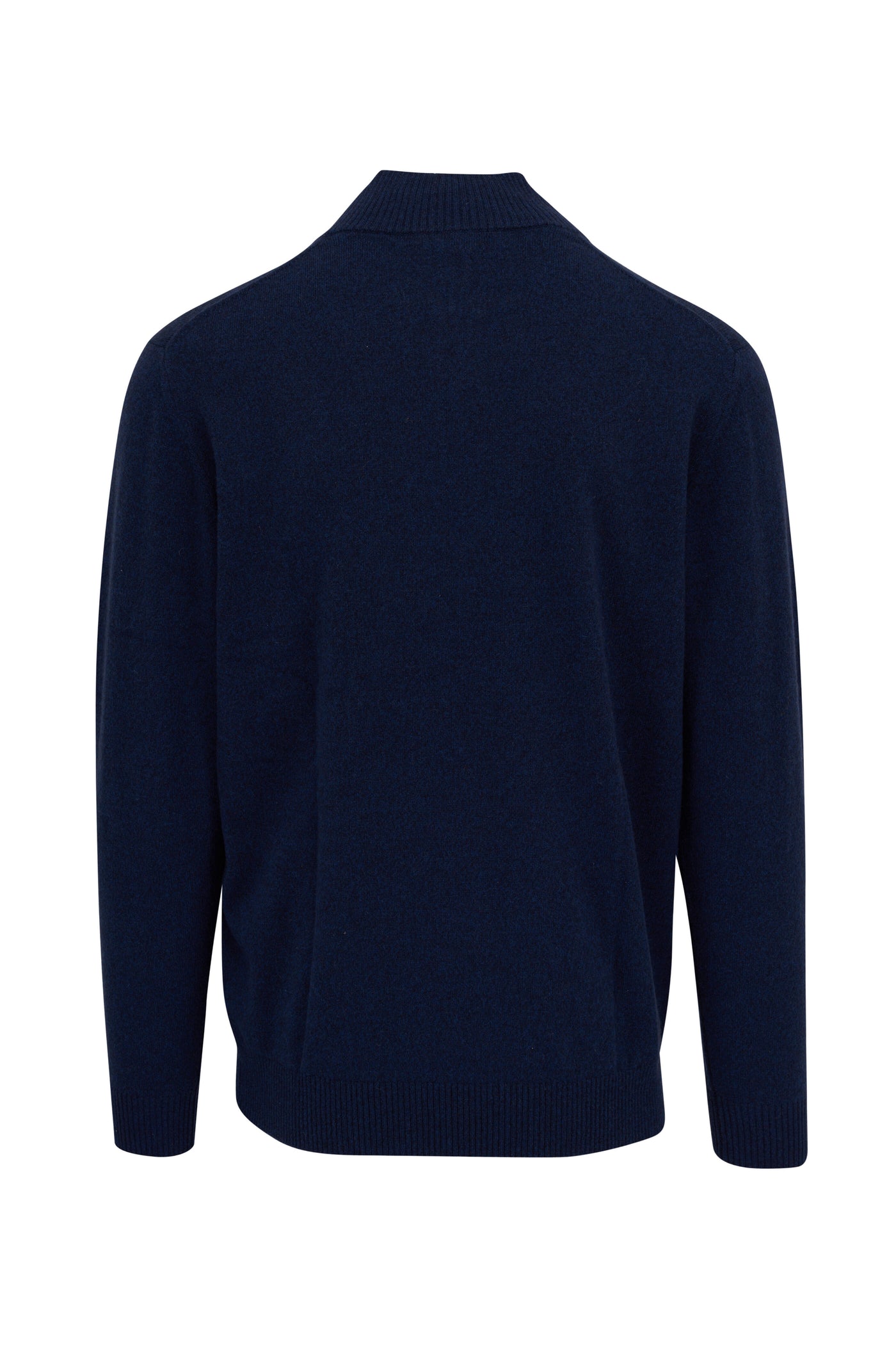 Men's Suede Trim Quarter Zip Mock in Navy/Seal