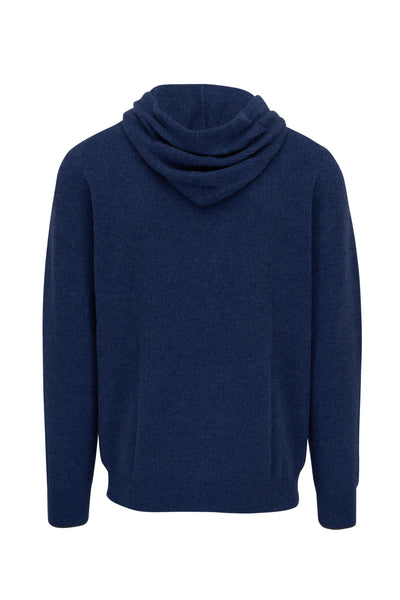 Men's Rib Pullover Hoodie in Midnight