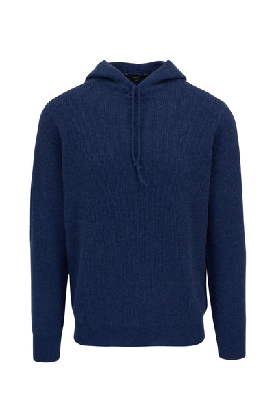 Men's Rib Pullover Hoodie in Midnight