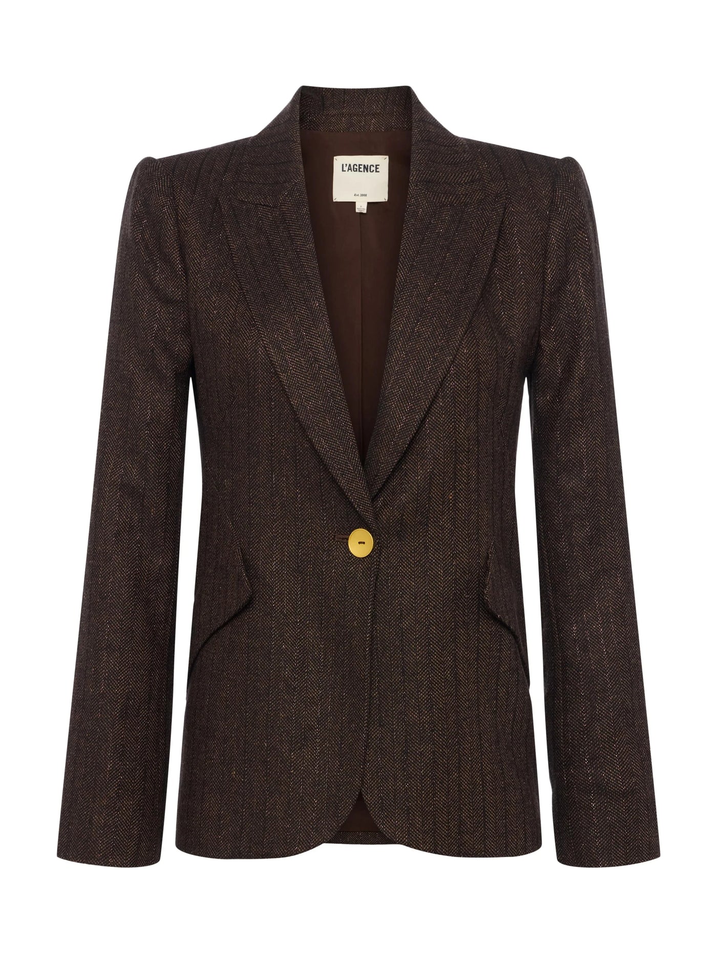 Chamberlain Pinstripe Blazer in Brown/Bronze