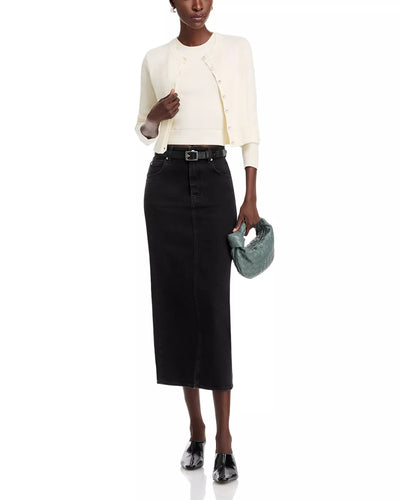 Zoe Classic Cropped Cardigan in Ivory