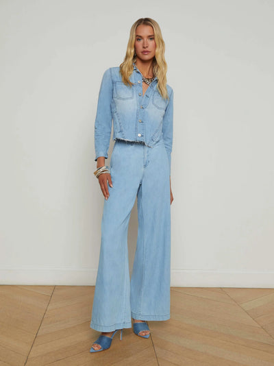 Janelle Slim-Raw Denim Jacket in Cruz