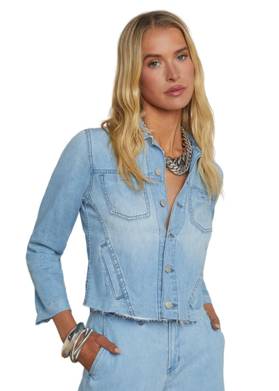 Janelle Slim-Raw Denim Jacket in Cruz