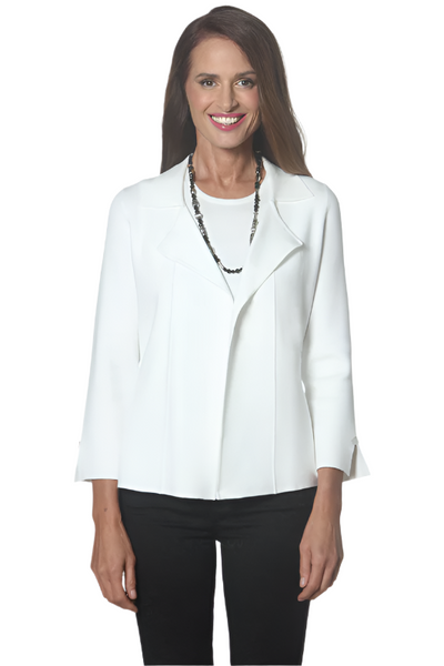 Knit Blazer Jacket in White