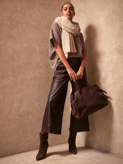 Odele Cropped Pant - Dark Brown
