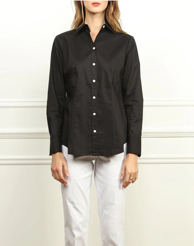Diane Classic Long Sleeve Fit Top - Black