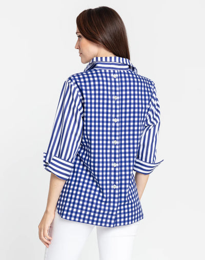 Aileen Top - Marine Blue/White