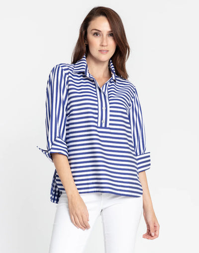 Aileen Top - Marine Blue/White