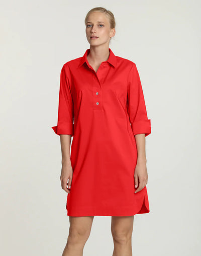 3/4 Sleeve Aileen Dress - Coral