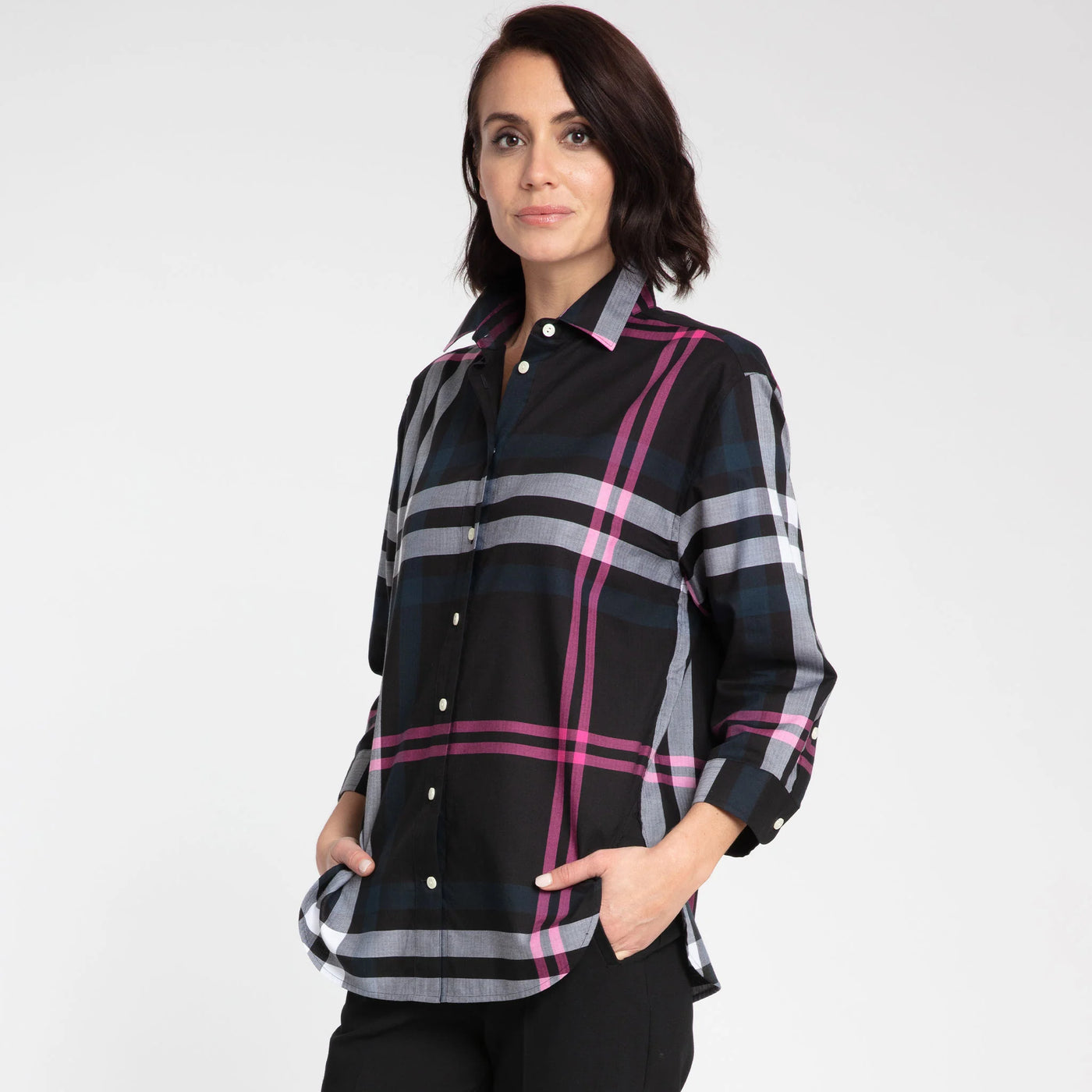 Halsey Tunic 3/4 Sleeve Black Multi