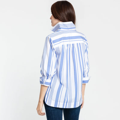 3/4 Sleeve Morgan Tunic - Magenta/White