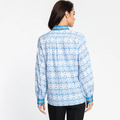 Long Sleeve Billie - Sky Blue/White